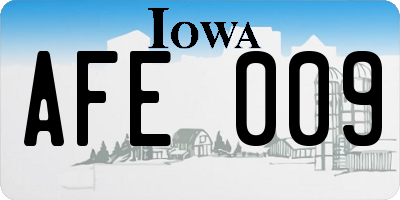 IA license plate AFE009