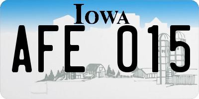 IA license plate AFE015