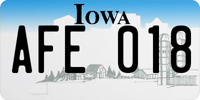 IA license plate AFE018