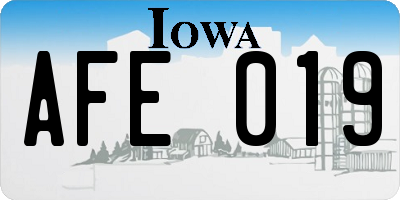 IA license plate AFE019
