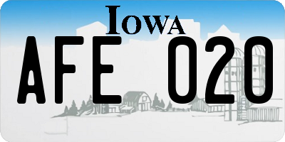 IA license plate AFE020