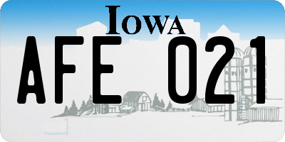 IA license plate AFE021