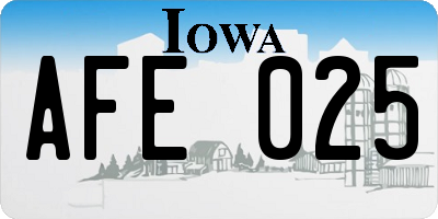 IA license plate AFE025
