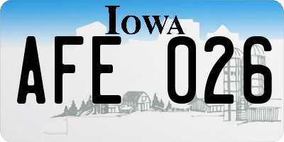 IA license plate AFE026