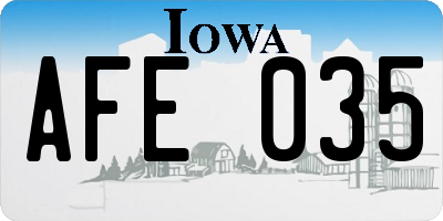 IA license plate AFE035