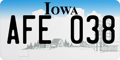 IA license plate AFE038