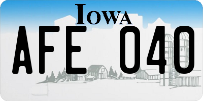 IA license plate AFE040