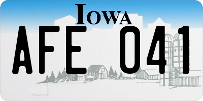 IA license plate AFE041