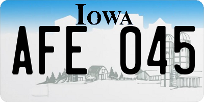 IA license plate AFE045