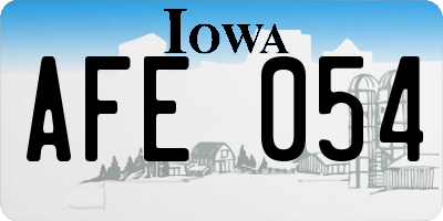 IA license plate AFE054