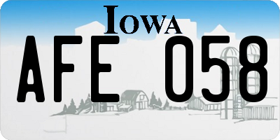 IA license plate AFE058