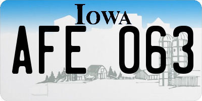 IA license plate AFE063