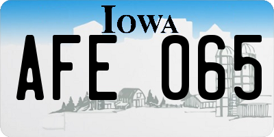 IA license plate AFE065
