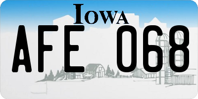 IA license plate AFE068