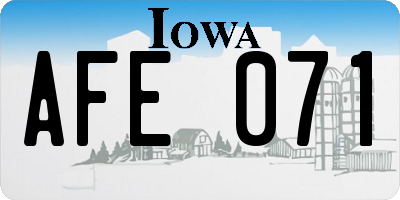 IA license plate AFE071
