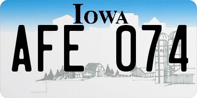 IA license plate AFE074
