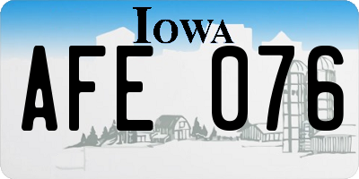 IA license plate AFE076