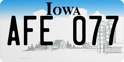 IA license plate AFE077