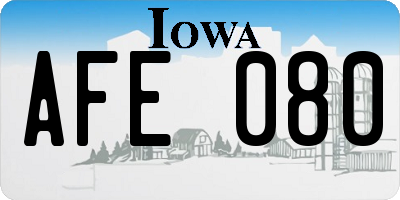 IA license plate AFE080