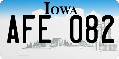 IA license plate AFE082