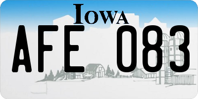 IA license plate AFE083