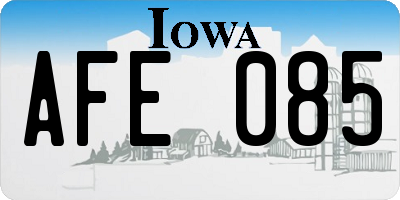 IA license plate AFE085