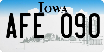 IA license plate AFE090