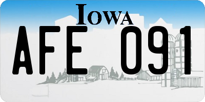 IA license plate AFE091