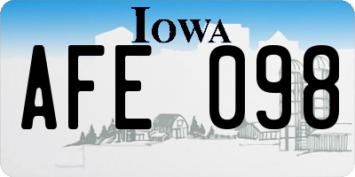 IA license plate AFE098