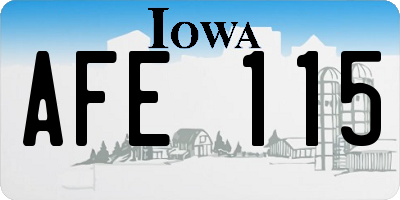 IA license plate AFE115