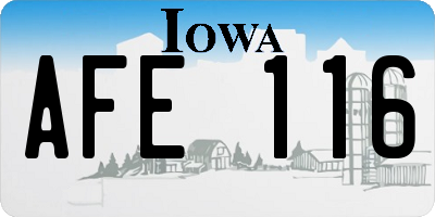 IA license plate AFE116