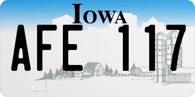 IA license plate AFE117