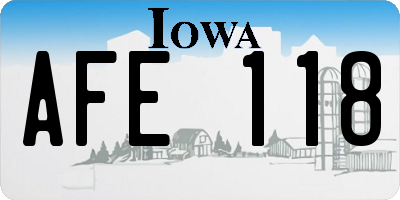 IA license plate AFE118
