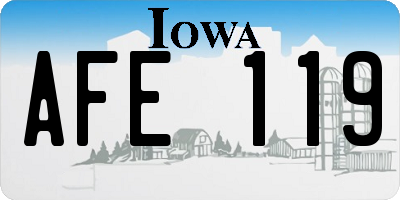 IA license plate AFE119