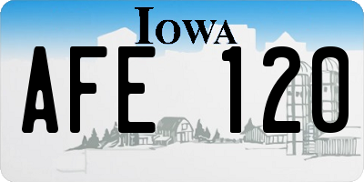 IA license plate AFE120