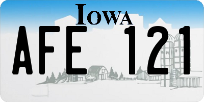 IA license plate AFE121