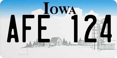 IA license plate AFE124