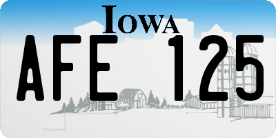 IA license plate AFE125