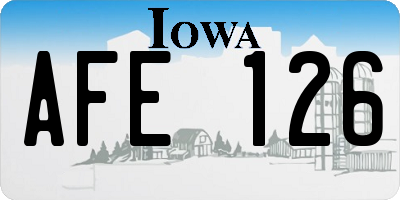 IA license plate AFE126