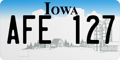 IA license plate AFE127