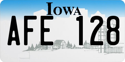 IA license plate AFE128