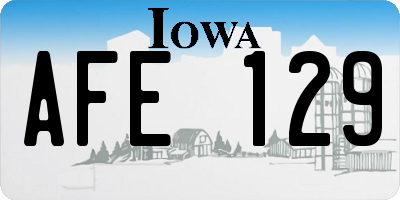 IA license plate AFE129