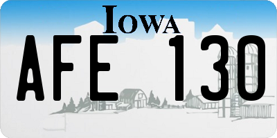 IA license plate AFE130