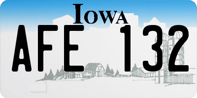 IA license plate AFE132