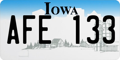IA license plate AFE133