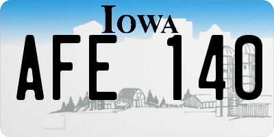 IA license plate AFE140