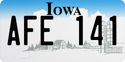 IA license plate AFE141