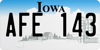 IA license plate AFE143