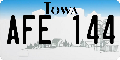 IA license plate AFE144