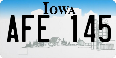 IA license plate AFE145